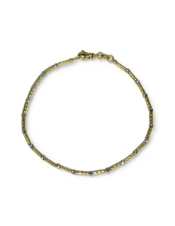 Sale Pulsera cilindros y bolitas oro bicolor 18k - 19cm Pulseras De Plata|Pulseras De Oro