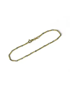 Sale Pulsera cilindros y bolitas oro bicolor 18k - 19cm Pulseras De Plata|Pulseras De Oro