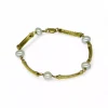 Store Pulsera cinco perlas y barras oro 18k - 18cm Pulseras De Plata|Pulseras De Oro