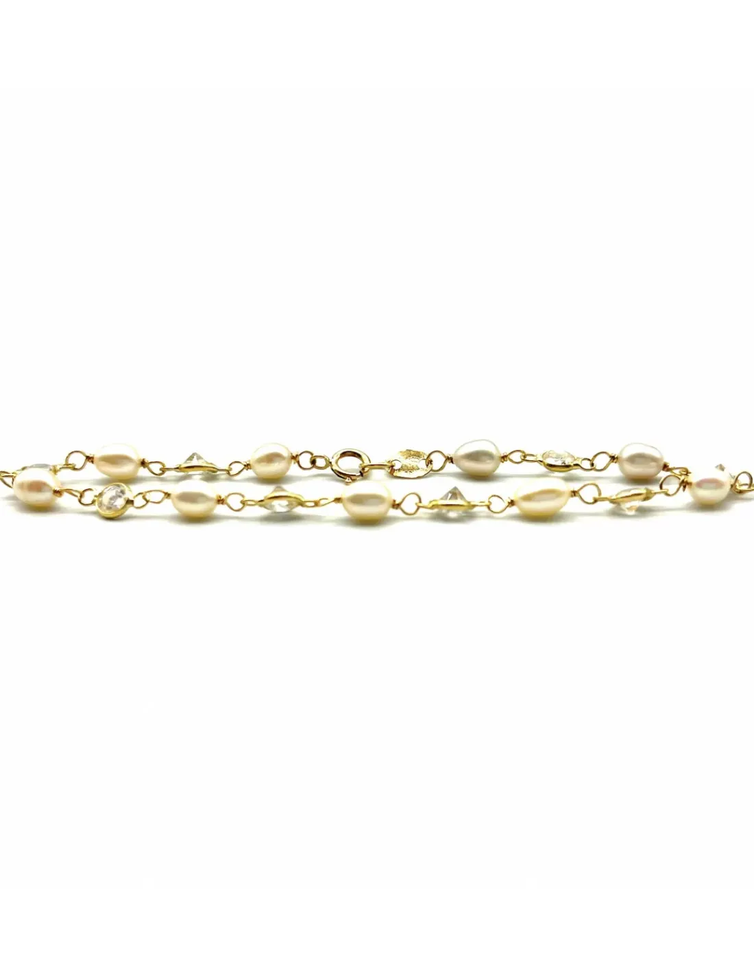 Clearance Pulsera circonitas y perlas 18k - 17,5cm Pulseras De Plata|Pulseras De Oro