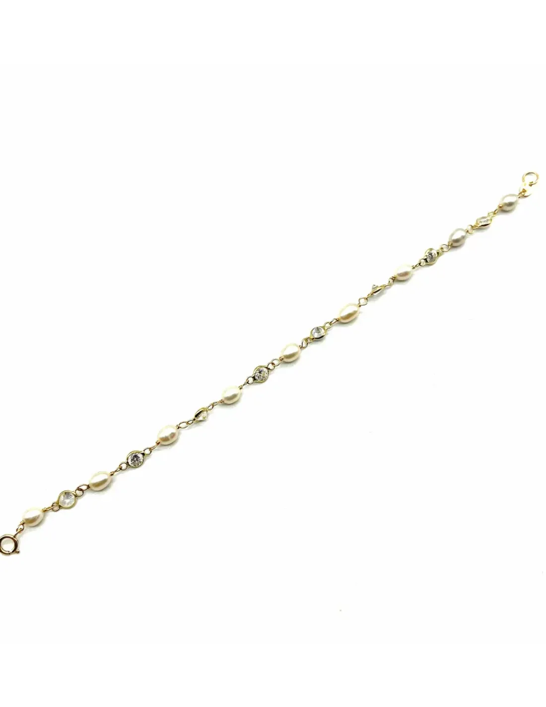 Clearance Pulsera circonitas y perlas 18k - 17,5cm Pulseras De Plata|Pulseras De Oro