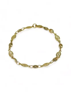 Sale Pulsera combinada eslabón calabrote y calado oro 18k - 20x0.5 cm Pulseras De Plata|Pulseras De Oro