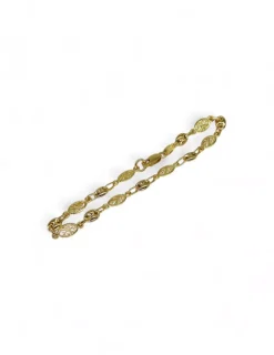 Sale Pulsera combinada eslabón calabrote y calado oro 18k - 20x0.5 cm Pulseras De Plata|Pulseras De Oro