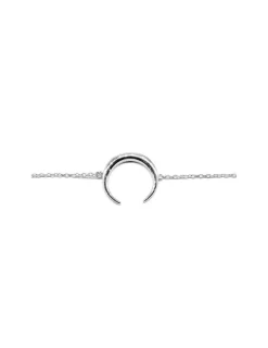 Fashion Pulsera con media luna plata de Ley - 16cm Pulseras De Oro Grabado|Pulseras De Oro