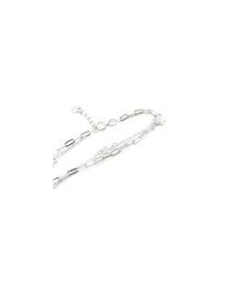 Best Sale Pulsera doble cadena estrellas Plata 925 rodio - 17cm Pulseras De Oro Grabado|Pulseras De Oro