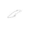 Online Pulsera doble cadena forzada y bolas colgante flor circonitas plata - 17cm Pulseras De Oro Grabado|Pulseras De Oro