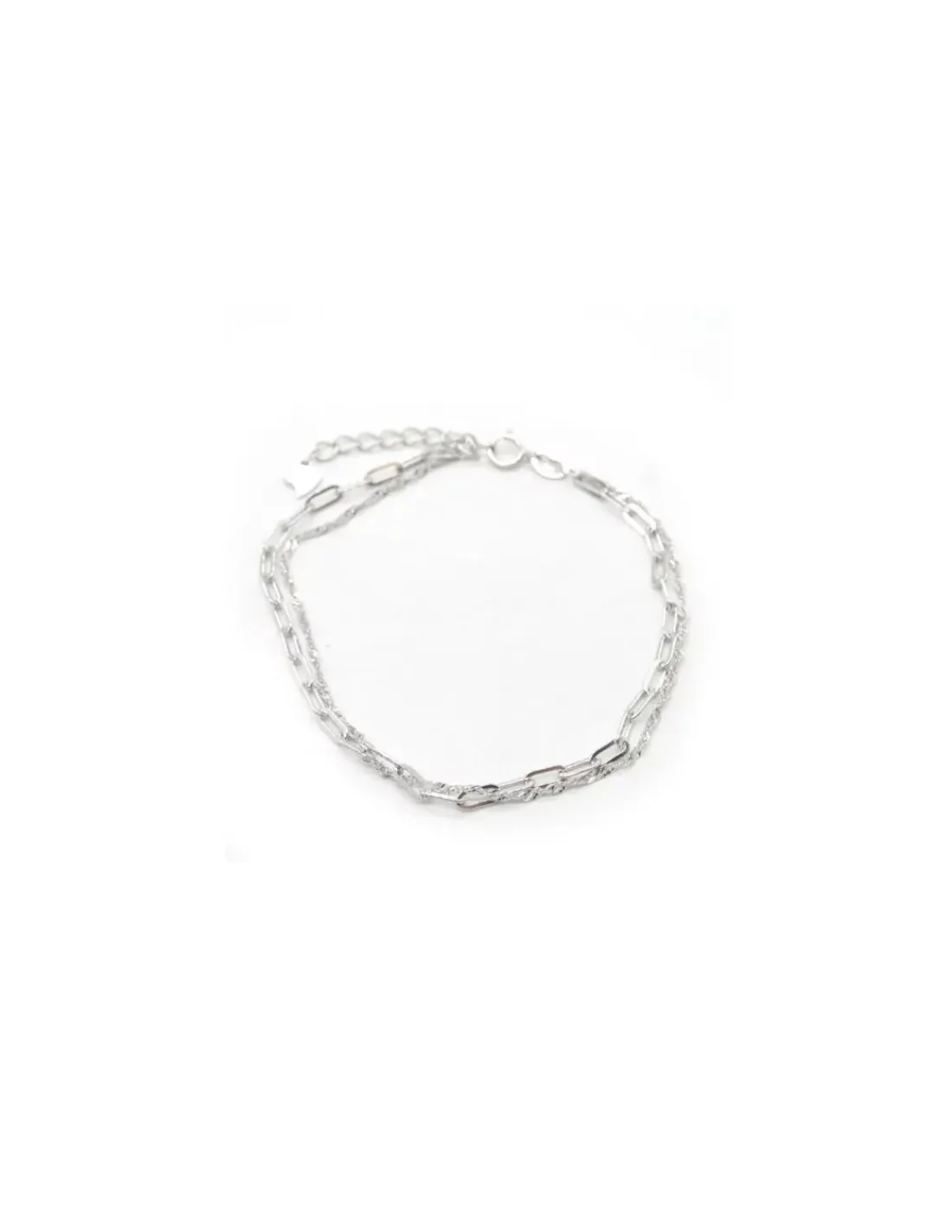 Online Pulsera dos cadenas singapur y forzada alargador plata - 17cm Pulseras De Oro Grabado|Pulseras De Oro