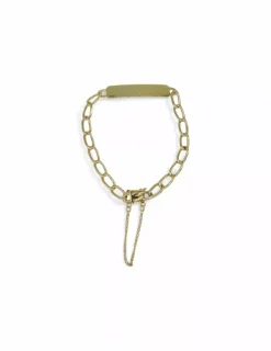 Fashion Pulsera esclava barbada c. seguridad oro 18k - 18cm. Esclavas|Pulseras De Oro