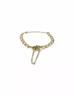 Fashion Pulsera esclava barbada c. seguridad oro 18k - 18cm. Esclavas|Pulseras De Oro