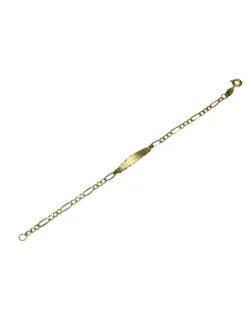 Shop Pulsera esclava bebe eslabón 3x1 oro 18k - 13.50cm Esclavas|Pulseras De Plata