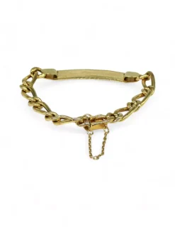 Best Sale Pulsera esclava eslabón 3x1 c. seguridad oro 18k - 18cm Esclavas|Pulseras De Plata