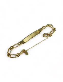 Best Sale Pulsera esclava eslabón 3x1 c. seguridad oro 18k - 18cm Esclavas|Pulseras De Plata