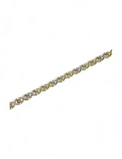 New Pulsera eslabón en ocho con media bola oro 18k - 20cm Pulseras De Plata|Pulseras De Oro