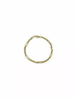 Cheap Pulsera eslabón 6x1 en oro de 18k - 19cm Pulseras De Plata|Pulseras De Oro