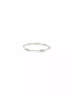 Best Pulsera eslabones circonita engasadas oro blanco 18k - 19cm Pulseras De Plata|Pulseras De Oro