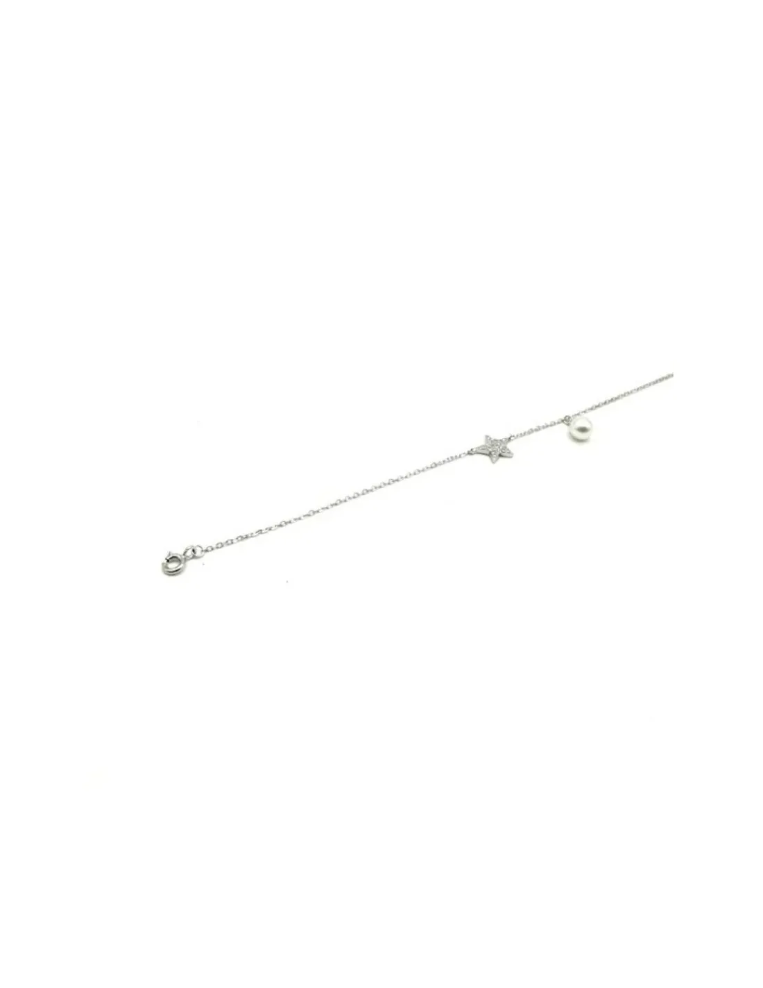 Online Pulsera estrella circonitas y perla plata de Ley - regulable Pulseras De Oro Grabado|Pulseras De Oro