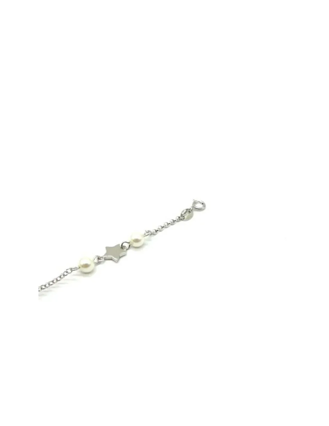 Outlet Pulsera estrellas y perlas plata rodiada Pulseras De Oro