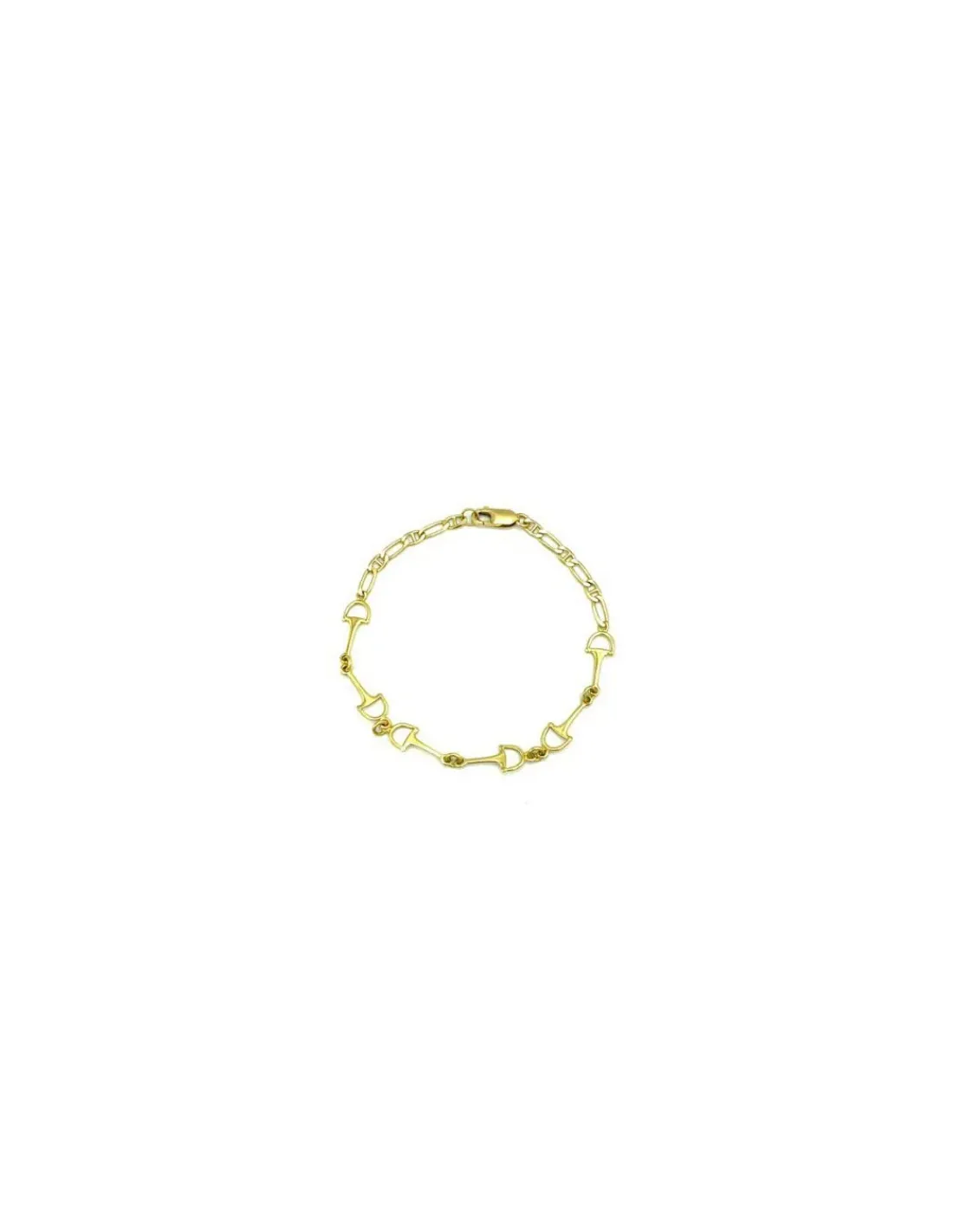 Fashion Pulsera estribos y eslabones ancla 1x1 oro 18k - 19cm Pulseras De Plata|Pulseras De Oro