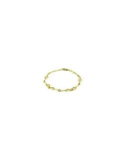 Fashion Pulsera estribos y eslabones ancla 1x1 oro 18k - 19cm Pulseras De Plata|Pulseras De Oro