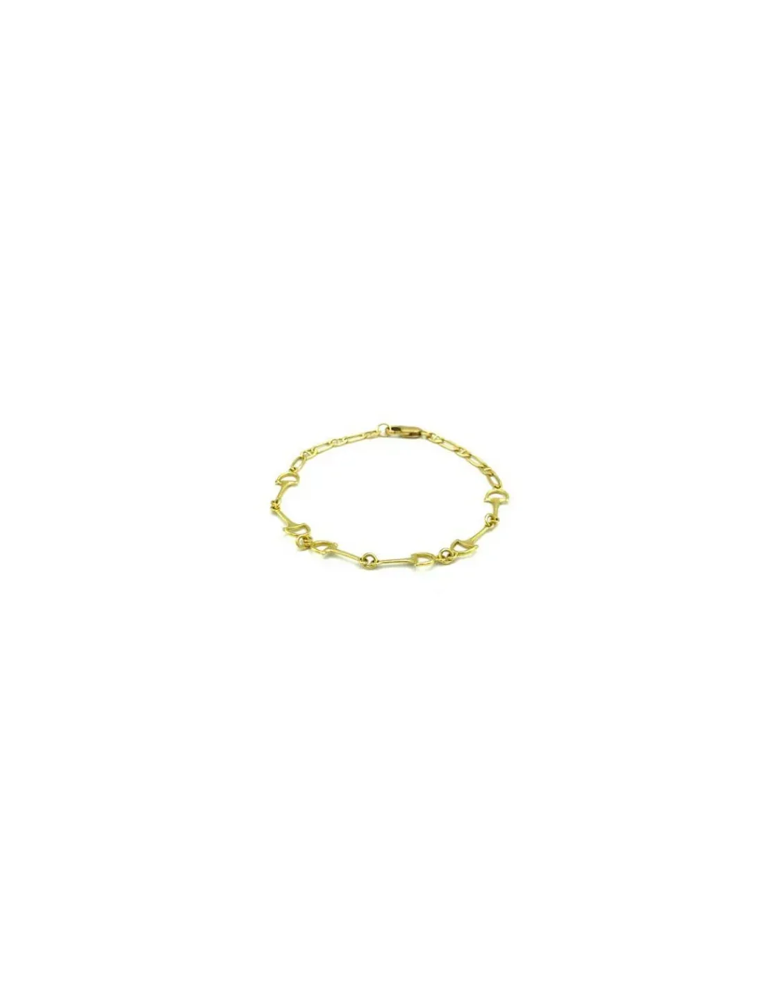 Fashion Pulsera estribos y eslabones ancla 1x1 oro 18k - 19cm Pulseras De Plata|Pulseras De Oro