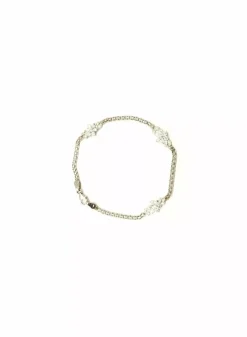 Best Pulsera flor oro blanco 18k - 16cm Pulseras De Plata|Pulseras De Oro