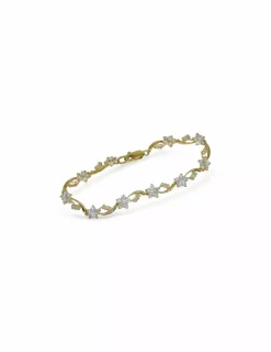Store Pulsera flores circonitas oro 18k - 19cm Pulseras De Plata|Pulseras De Oro