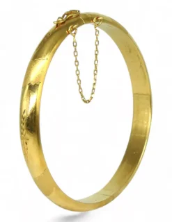 Clearance Pulsera media caña labrada oro 18 k - 18cm Cañas|Pulseras De Plata