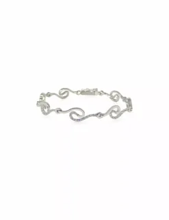 Flash Sale Pulsera olas con circonitas oro 18k - 18cm Pulseras De Plata|Pulseras De Oro