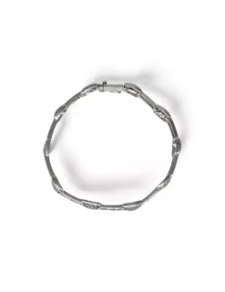 Store Pulsera oro blanco brillo y mate con motivo circonitas 18k -19.5cm Pulseras De Plata|Pulseras De Oro