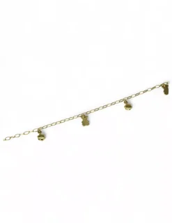 Online Pulsera  ositos y flores colgantes oro 18k - 18cm Pulseras De Plata|Pulseras De Oro