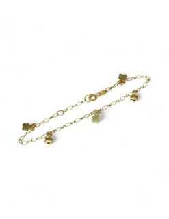 Online Pulsera  ositos y flores colgantes oro 18k - 18cm Pulseras De Plata|Pulseras De Oro