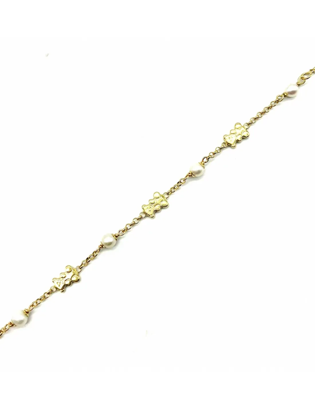 Cheap Pulsera osos y perlas oro 18k - 16.5cm Pulseras De Plata|Pulseras De Oro