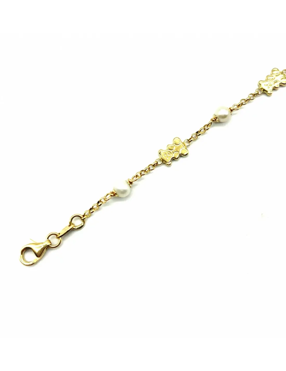 Cheap Pulsera osos y perlas oro 18k - 16.5cm Pulseras De Plata|Pulseras De Oro
