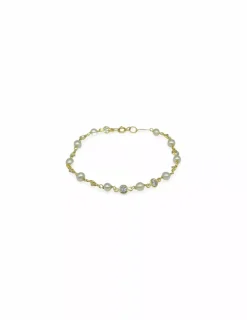 Best Sale Pulsera perlas y circonitas oro 18k - 18.6cm Pulseras De Plata|Pulseras De Oro