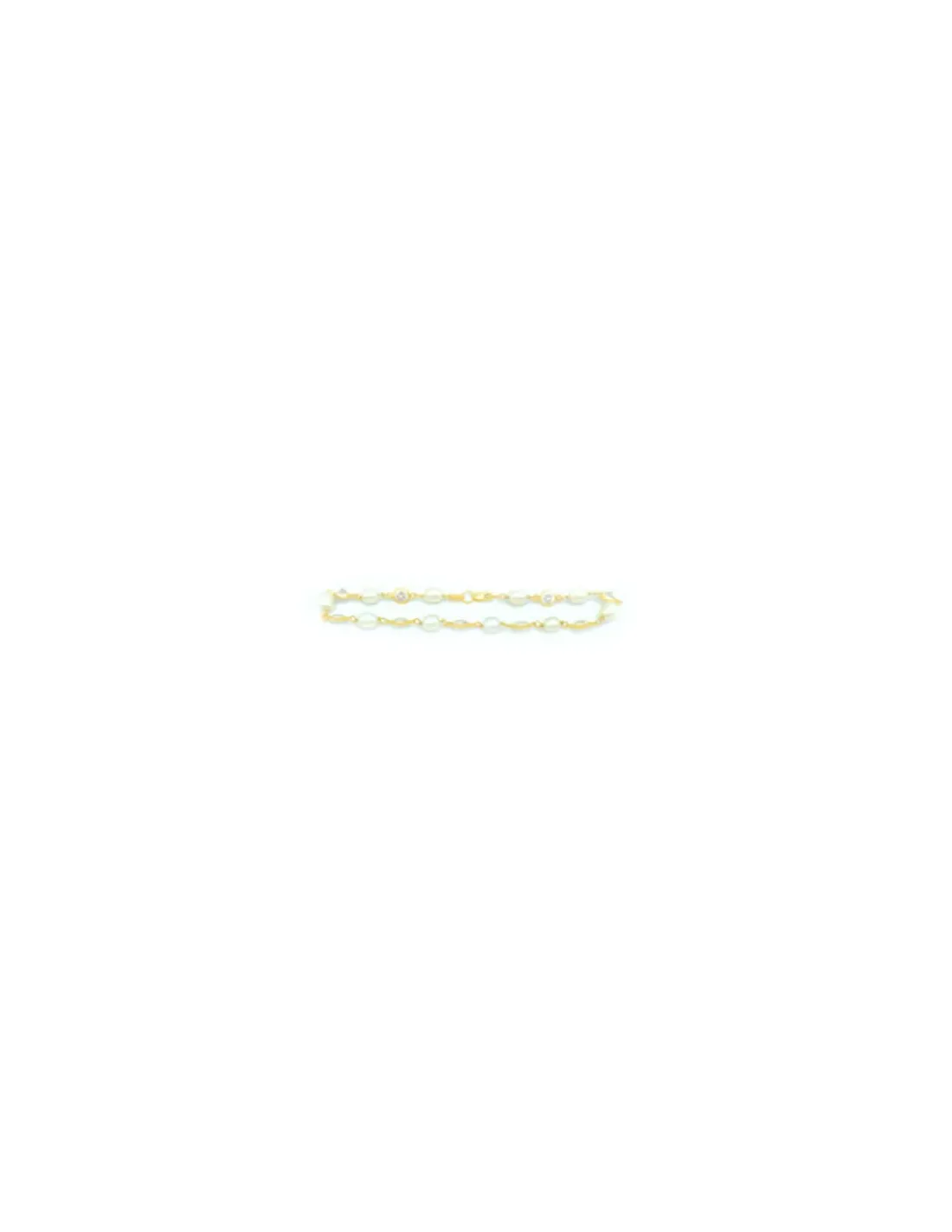 Sale Pulsera perlas y circonitas oro 18k - 20cm Pulseras De Plata|Pulseras De Oro