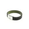 Fashion Pulsera piel marrón cierre acero - 21cm Pulseras De Oro
