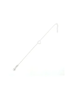 Cheap Pulsera plata con corazón central diamantado Pulseras De Oro