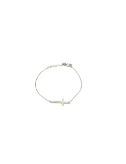 Outlet Pulsera plata cruz horizontal Pulseras De Oro Grabado|Pulseras De Oro