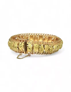 Discount Pulsera princesa hojas labradas c. seguridad oro 18k - 19cm Pulseras De Plata|Pulseras De Oro