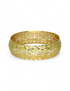 Online Pulsera rígida ancha con dibujo labrada oro 18k - 6.5cm Pulseras De Plata|Pulseras De Oro