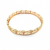 Hot Pulsera rígida circonitas flores en relieve oro 18k - 21cm Cañas|Pulseras De Oro