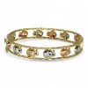Discount Pulsera rígida elefantes tricolor oro 18k - 6.1cm Cañas|Pulseras De Plata