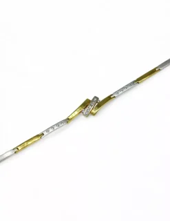Best Sale Pulsera semirrígida bicolor oro18k - 18cm Cañas|Esclavas