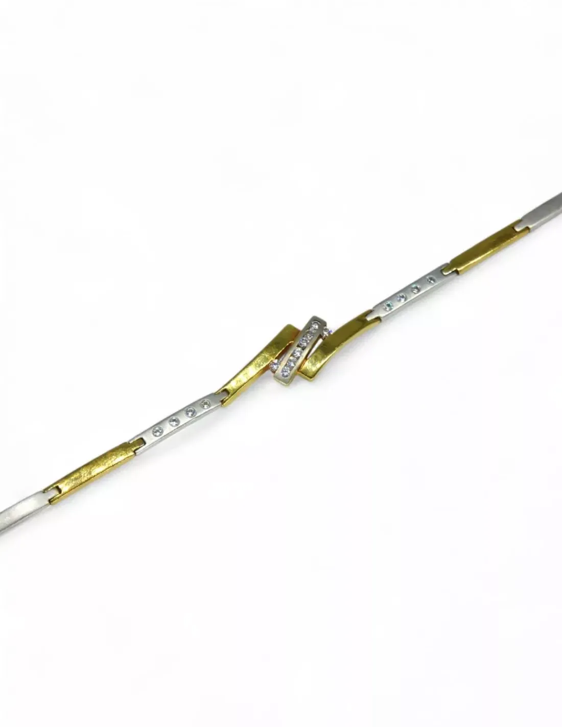 Best Sale Pulsera semirrígida bicolor oro18k - 18cm Cañas|Esclavas