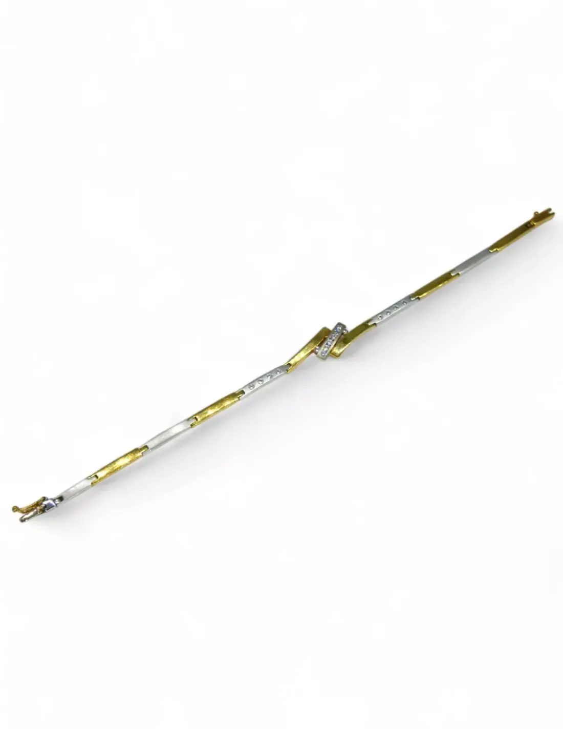Best Sale Pulsera semirrígida bicolor oro18k - 18cm Cañas|Esclavas