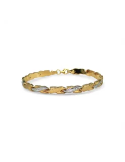 Fashion Pulsera semirrígida bicolor oro 18k - 19cm Pulseras De Plata|Pulseras De Oro