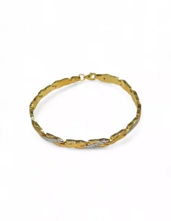 Fashion Pulsera semirrígida bicolor oro 18k - 19cm Pulseras De Plata|Pulseras De Oro