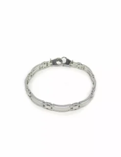 Discount Pulsera semirrígida brillo y mate oro blanco 18k - 20cm Pulseras De Plata|Pulseras De Oro