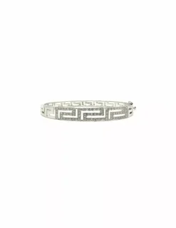 Store Pulsera tipo caña diseño greca con diamantes en oro blanco 18k - 7cm Pulseras Con Brillantes|Pulseras De Plata