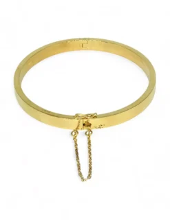 Sale Pulsera tipo caña lisa plana oro 18k - 18.50cm Cañas|Pulseras De Plata